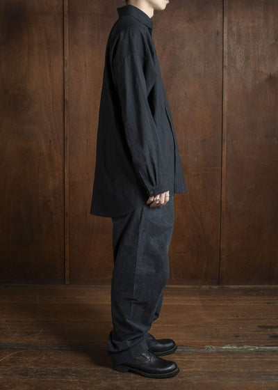 JAN-JAN VAN ESSCHE SHIRT#106 REGULAR FIT LONG SLEEVE SHIRT Medium Seersucker Dark Stripe