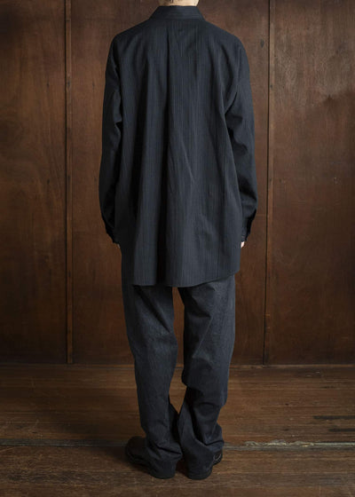 JAN-JAN VAN ESSCHE SHIRT#106 REGULAR FIT LONG SLEEVE SHIRT Medium Seersucker Dark Stripe