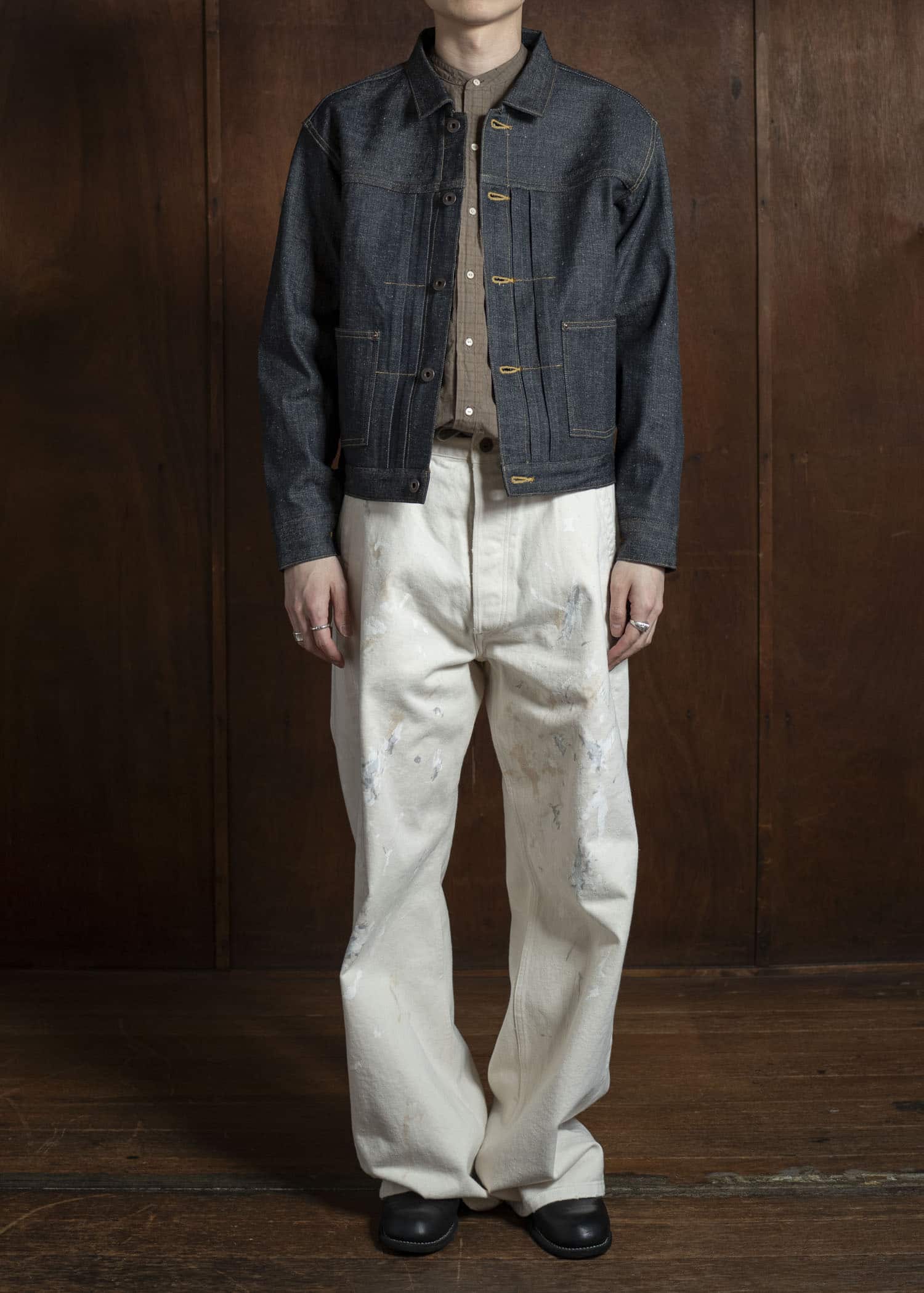 Taiga Takahashi Lot.714-Raw Indigo Denim Jacket Side Panel Raw Indigo