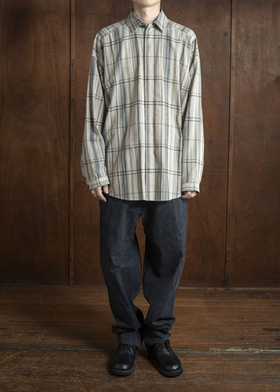 JAN-JAN VAN ESSCHE SHIRT#106 REGULAR FIT LONG SLEEVE SHIRT Madras Plaid Plaster