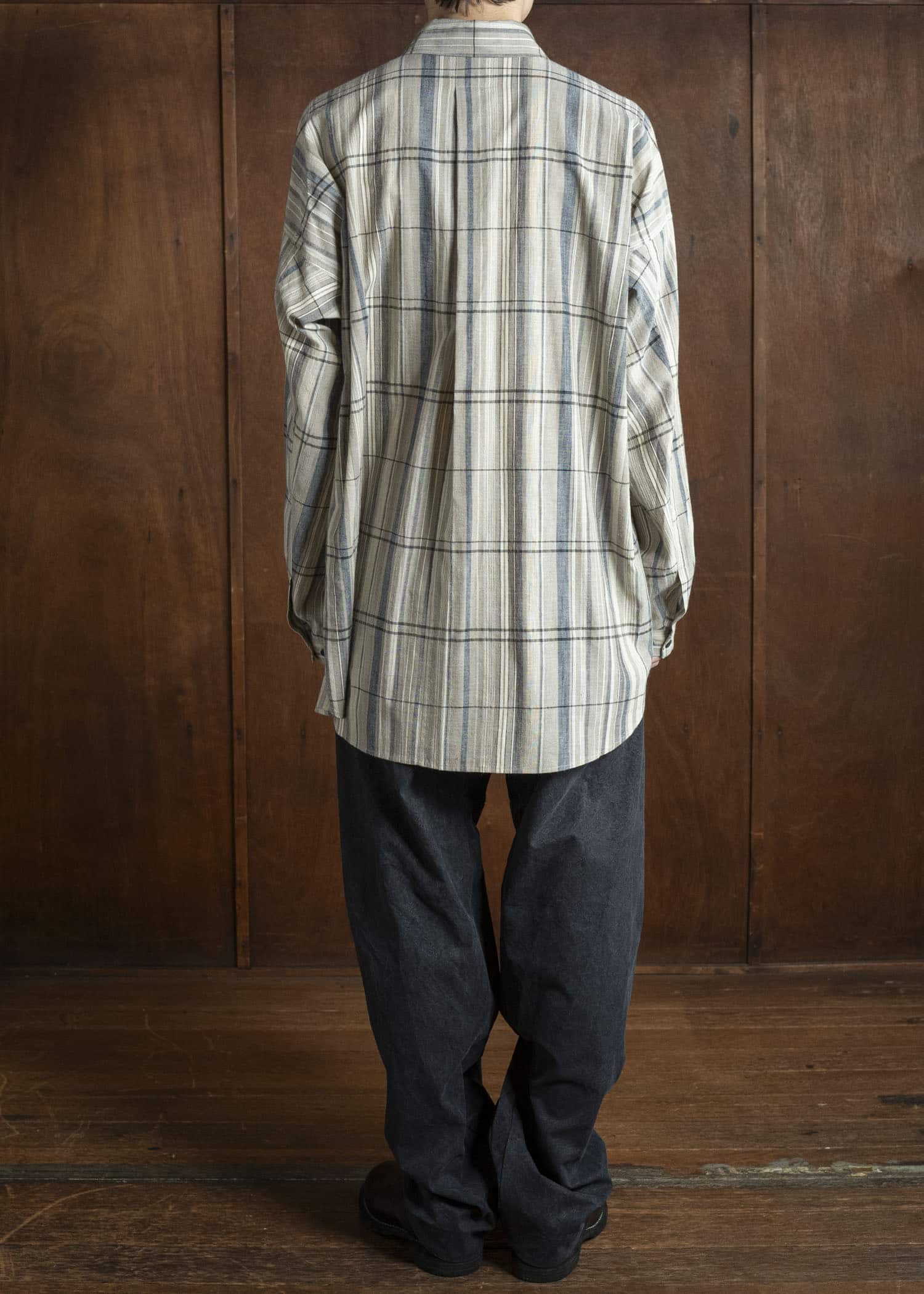 JAN-JAN VAN ESSCHE SHIRT#110 SHIRT JACKET WITH HIGH Madras Plaid Plaster