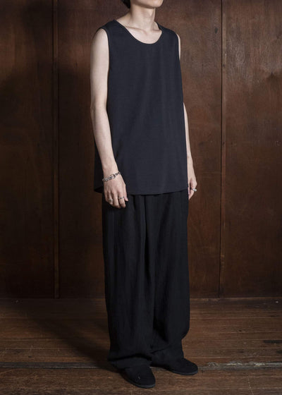 shi shi 26S3C2BK COCOON-wide tank top BK