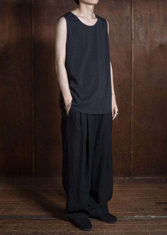 shi shi 26S3C2BK COCOON-wide tank top BK