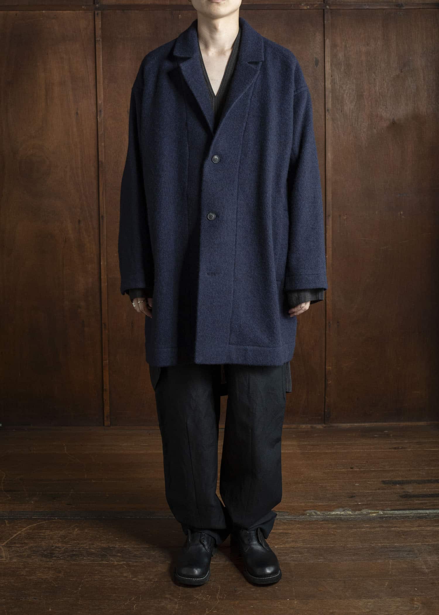 JAN-JAN VAN ESSCHE COAT#33 BLAZER-STYLE OVERCOAT Brushed Alpaca Wool