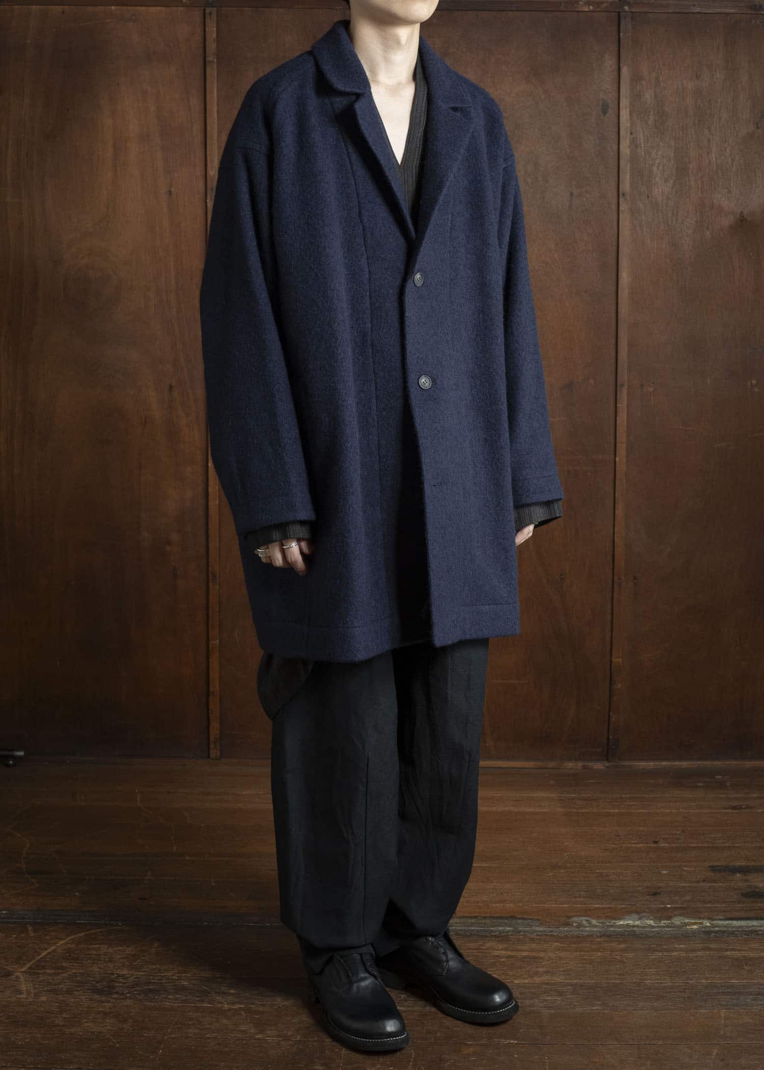 JAN-JAN VAN ESSCHE COAT#33 BLAZER-STYLE OVERCOAT Brushed Alpaca Wool