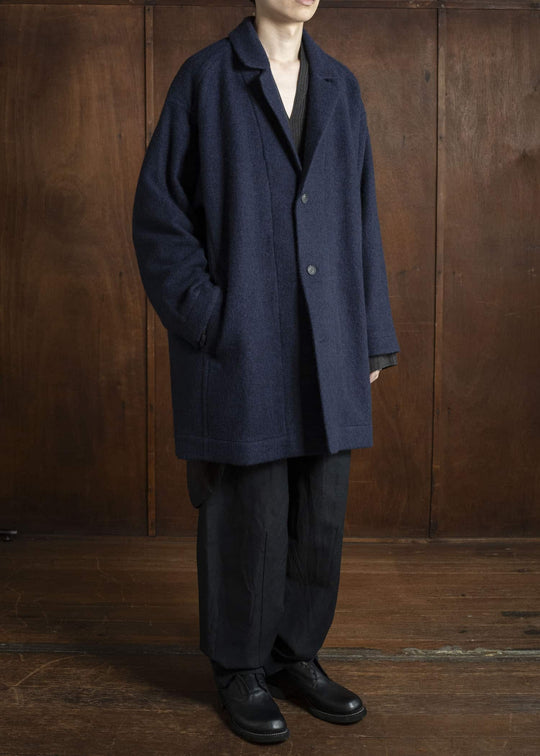 JAN-JAN VAN ESSCHE COAT#33 BLAZER-STYLE OVERCOAT Brushed Alpaca Wool