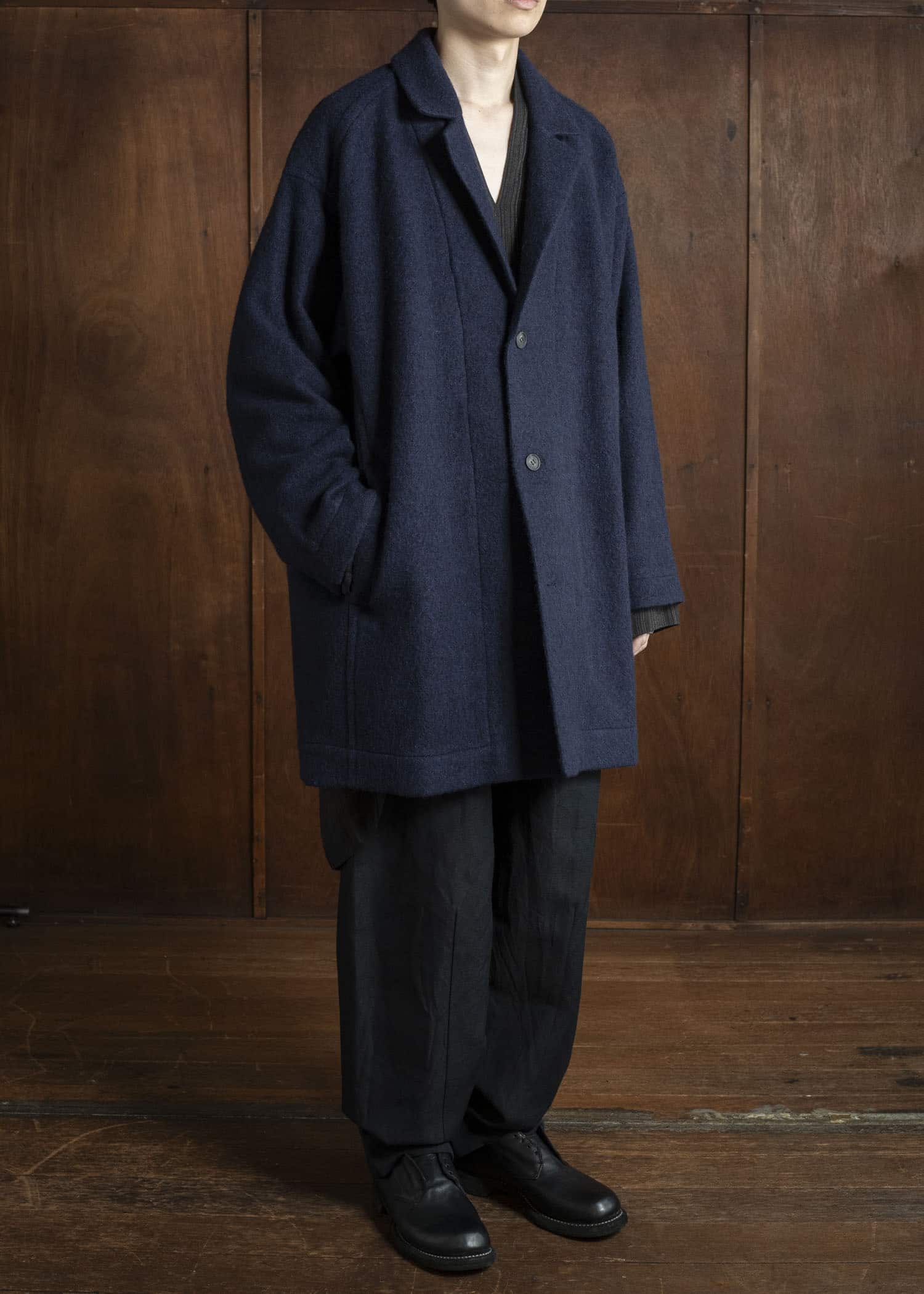 JAN-JAN VAN ESSCHE COAT#33 BLAZER-STYLE OVERCOAT Brushed Alpaca Wool