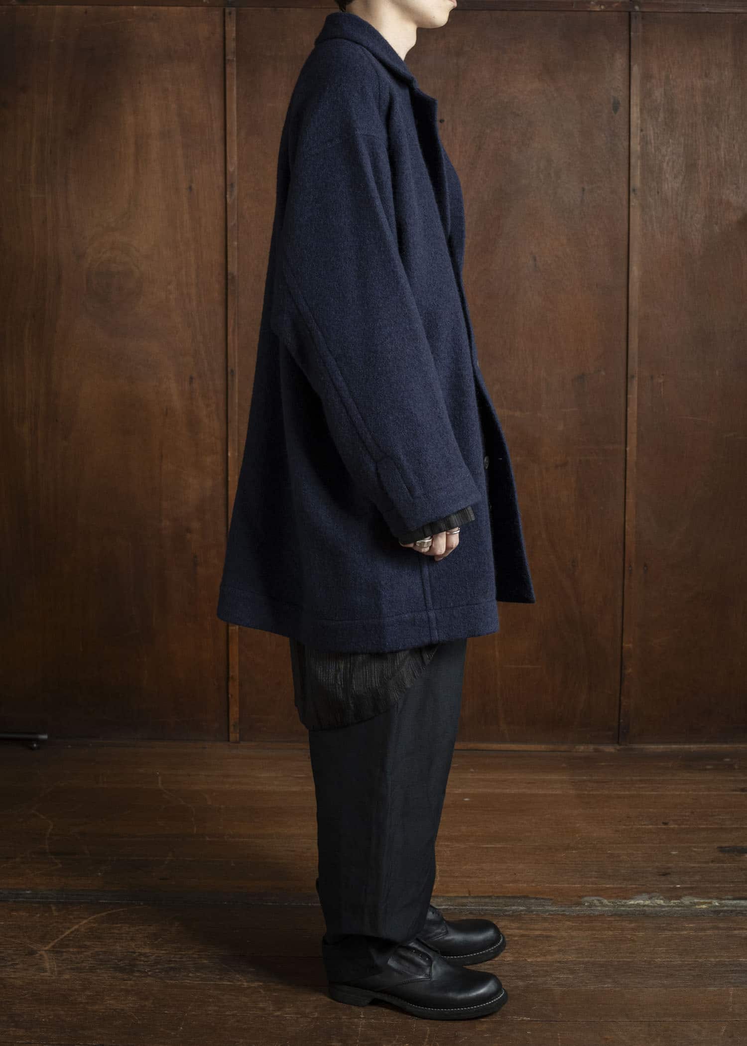 JAN-JAN VAN ESSCHE COAT#33 BLAZER-STYLE OVERCOAT Brushed Alpaca Wool