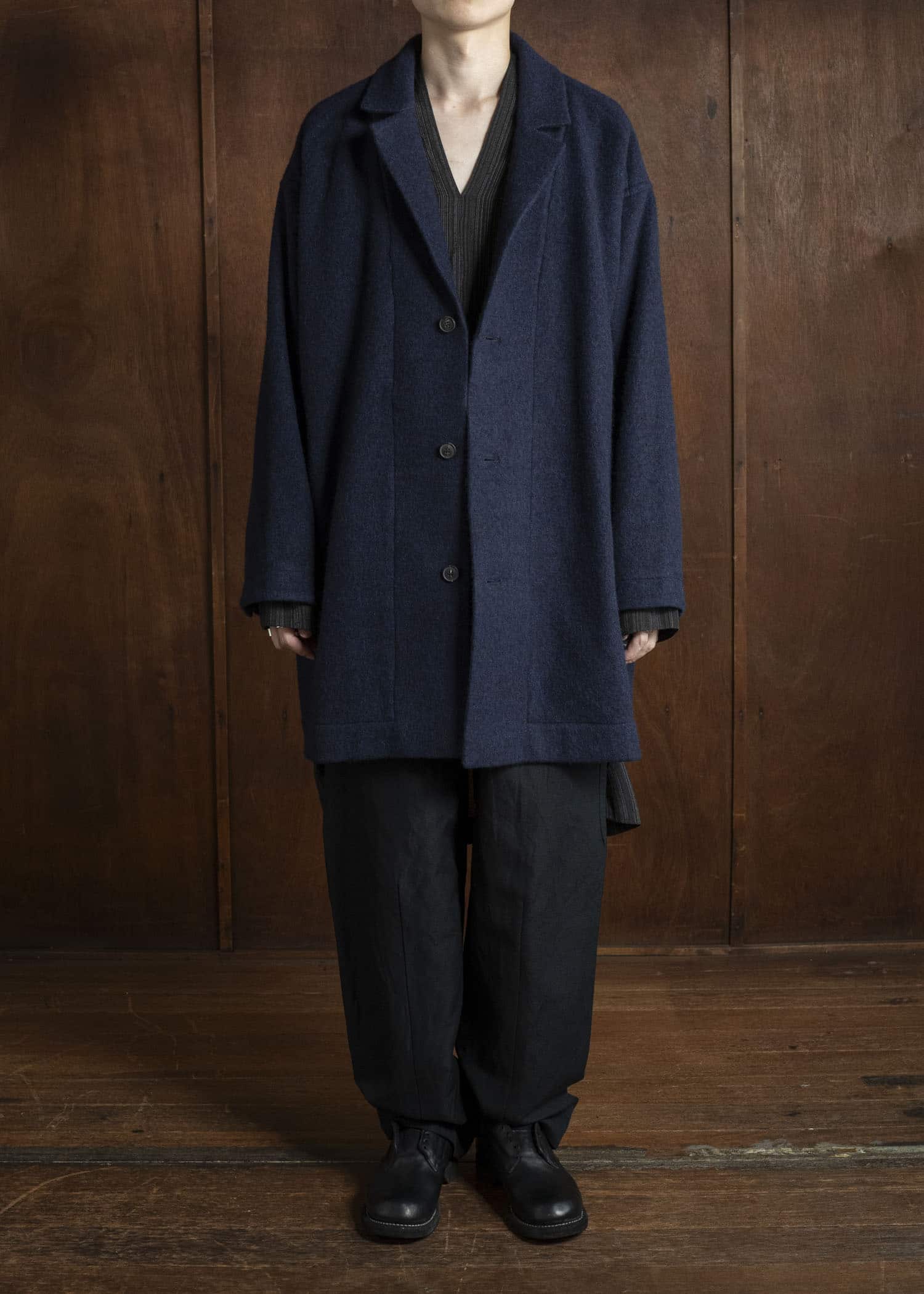 JAN-JAN VAN ESSCHE COAT#33 BLAZER-STYLE OVERCOAT Brushed Alpaca Wool