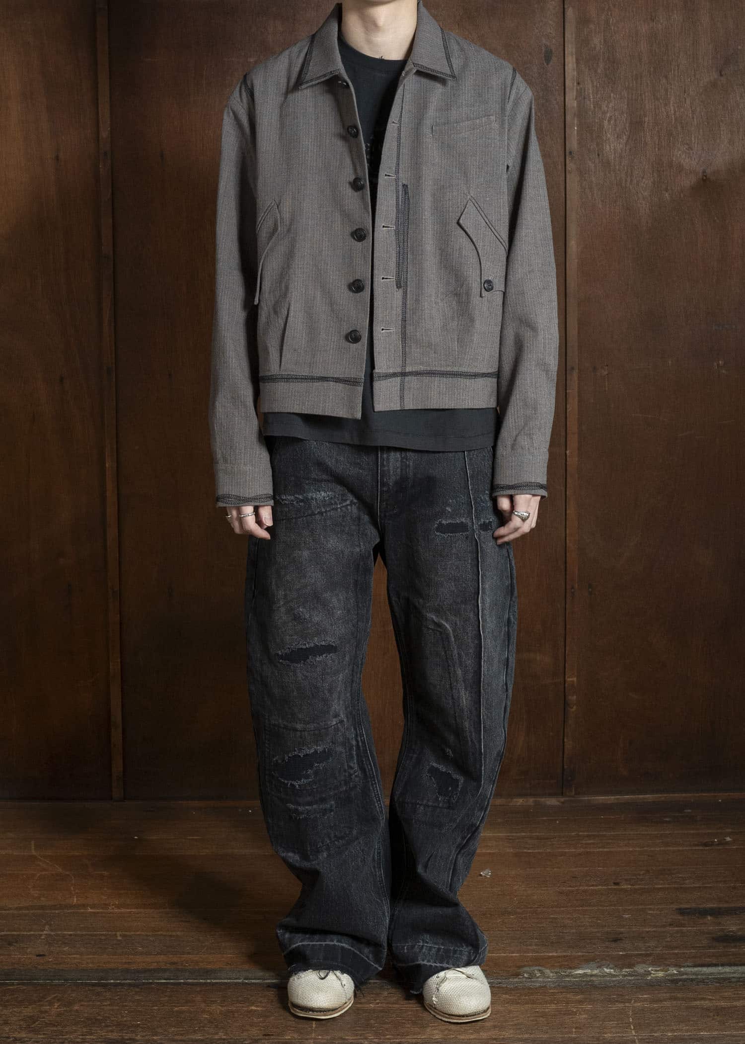 Professor.E AGED DENIM WASHED BLACK 26SS-PE-TRL-06