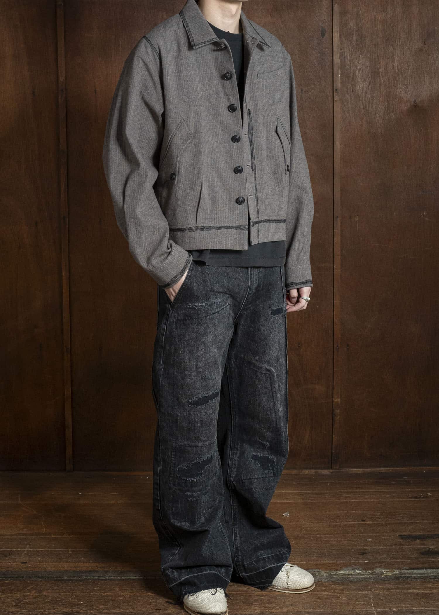 Professor.E AGED DENIM WASHED BLACK 26SS-PE-TRL-06