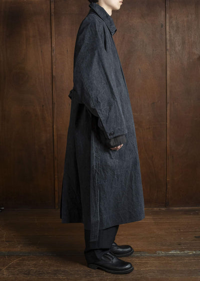 JAN-JAN VAN ESSCHE COAT#34 LONG COAT Time Washed Canvas Black