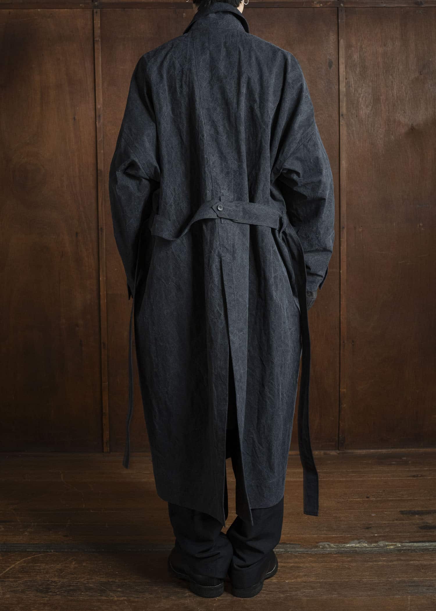 JAN-JAN VAN ESSCHE COAT#34 LONG COAT Time Washed Canvas Black