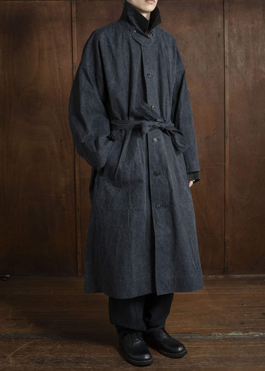 JAN-JAN VAN ESSCHE COAT#34 LONG COAT Time Washed Canvas Black