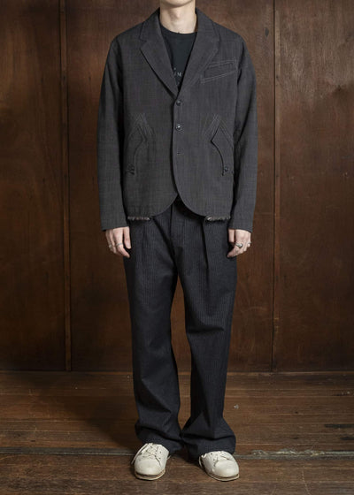 Professor.E ZIG-ZAG STITCH BLAZER DUST GREY 26SS-PE-JKT-05