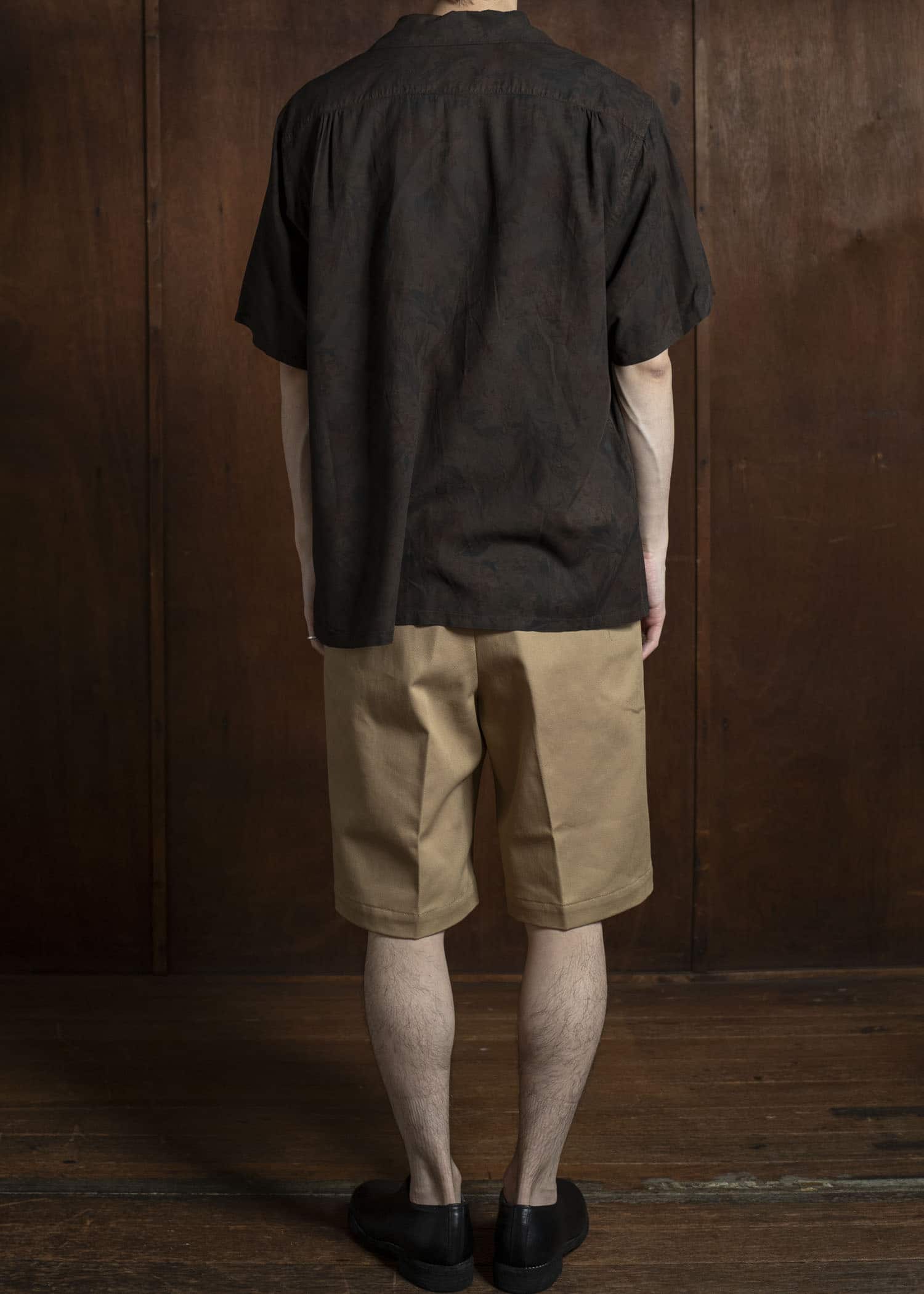 Taiga Takahashi Open Collar Shirt Lot.113 Mud Dyed Brown