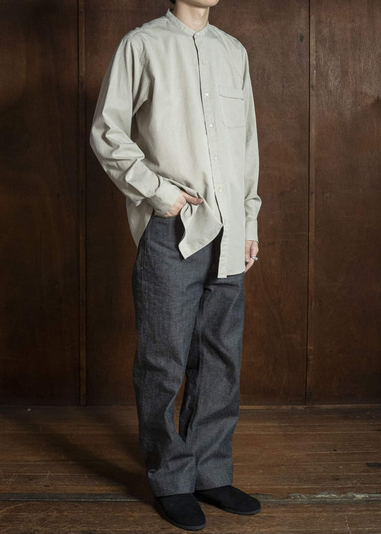 Taiga Takahashi Lot.104-Beige Band Collar Shirt Beige