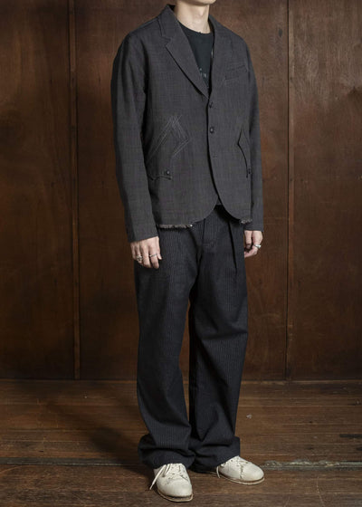 Professor.E ZIG-ZAG STITCH BLAZER DUST GREY 26SS-PE-JKT-05
