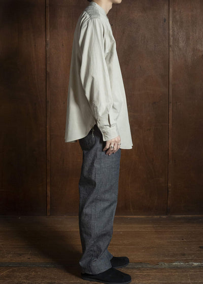 Taiga Takahashi Lot.104-Beige Band Collar Shirt Beige