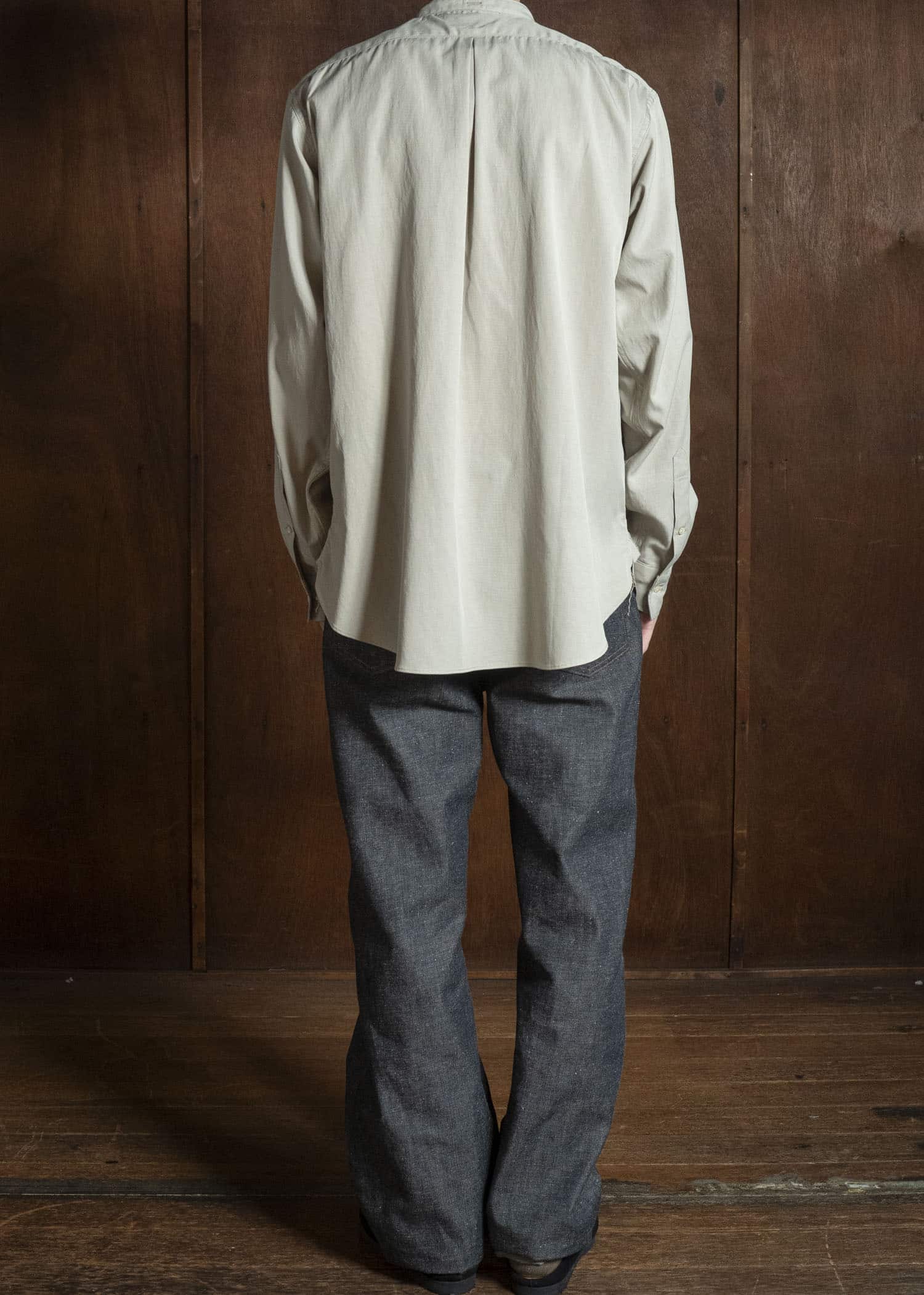 Taiga Takahashi Lot.104-Beige Band Collar Shirt Beige