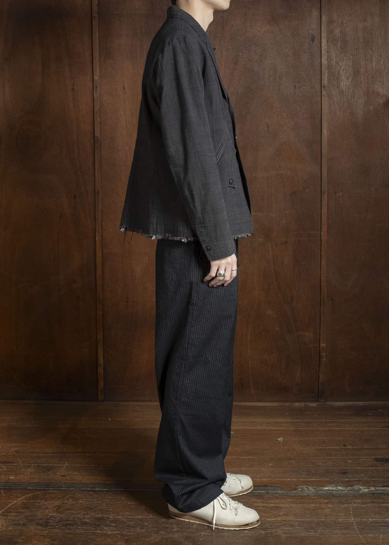 Professor.E ZIG-ZAG STITCH BLAZER DUST GREY 26SS-PE-JKT-05