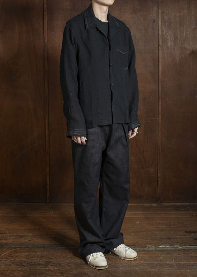 Professor.E POPLIN SHIRT BLACK 26SS-PE-LSH-03