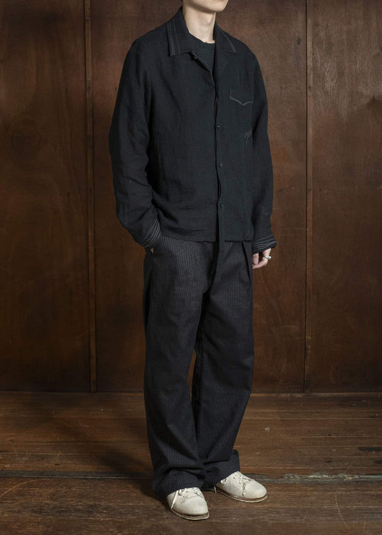 Professor.E POPLIN SHIRT BLACK 26SS-PE-LSH-03