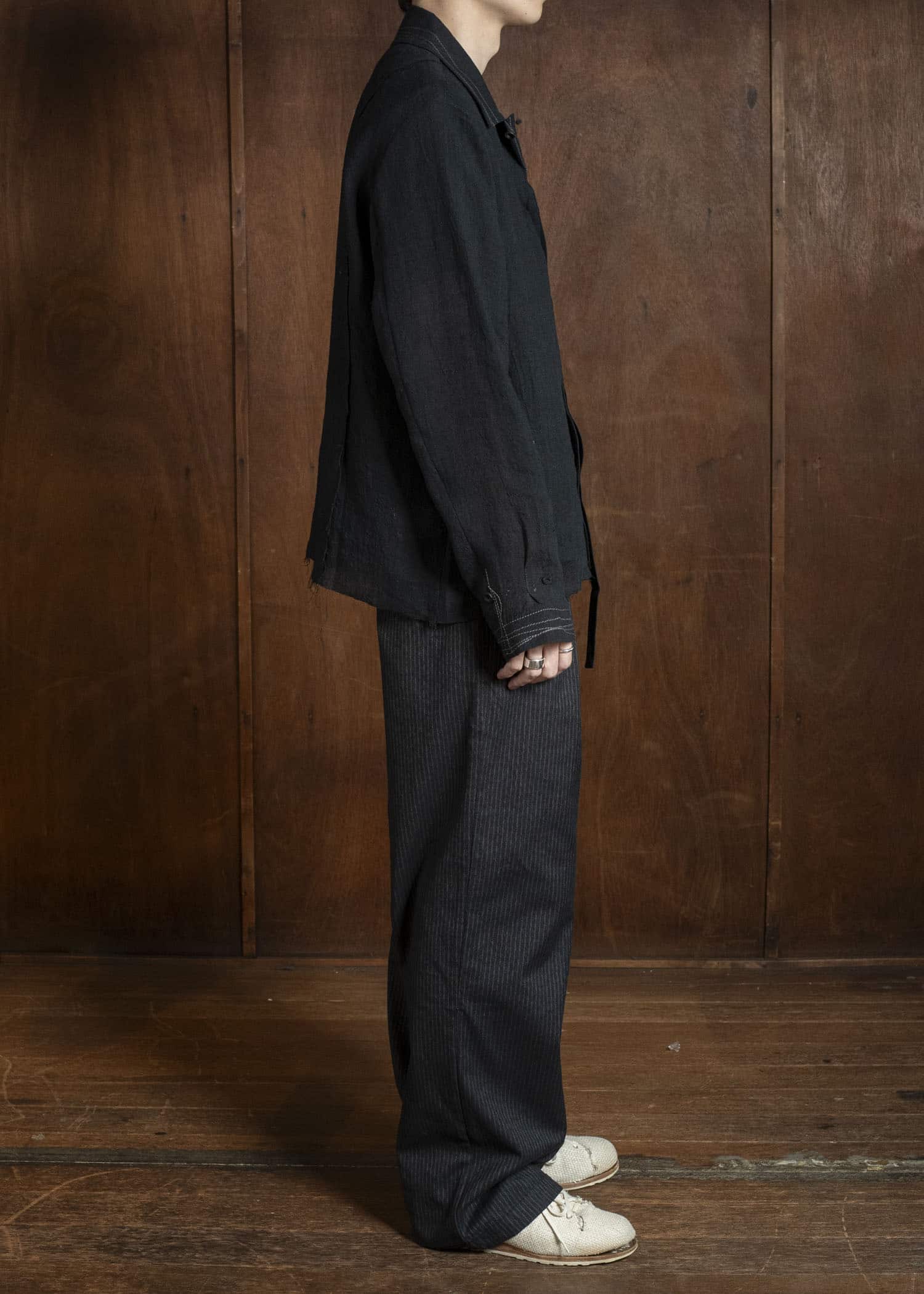 Professor.E POPLIN SHIRT BLACK 26SS-PE-LSH-03