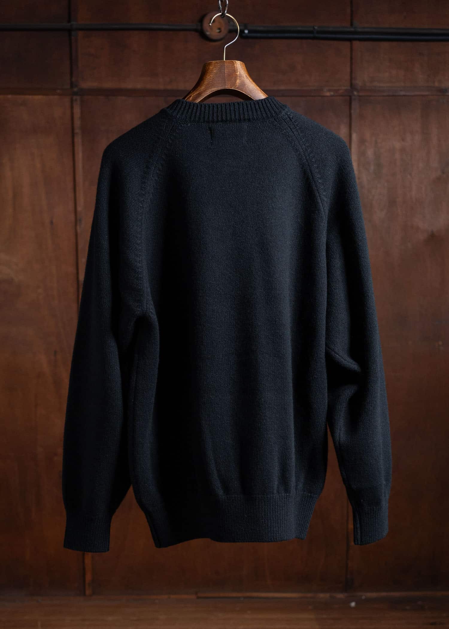 YOKO SAKAMOTO Raglan Crew Neck Knit Black YS-24AW-96-Black