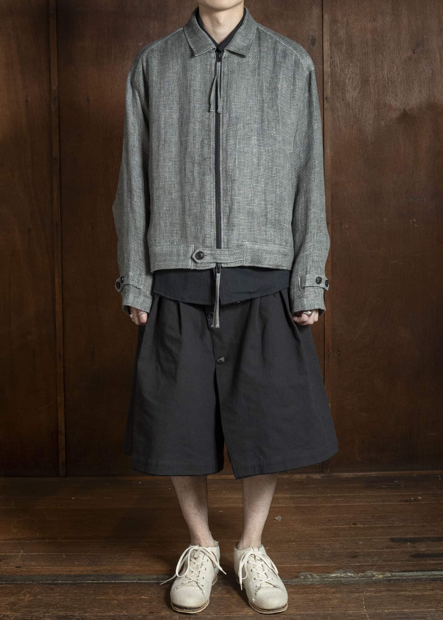 Professor.E BUTTON DRAFT SHORTS BLACK 26SS-PE-TRS-01