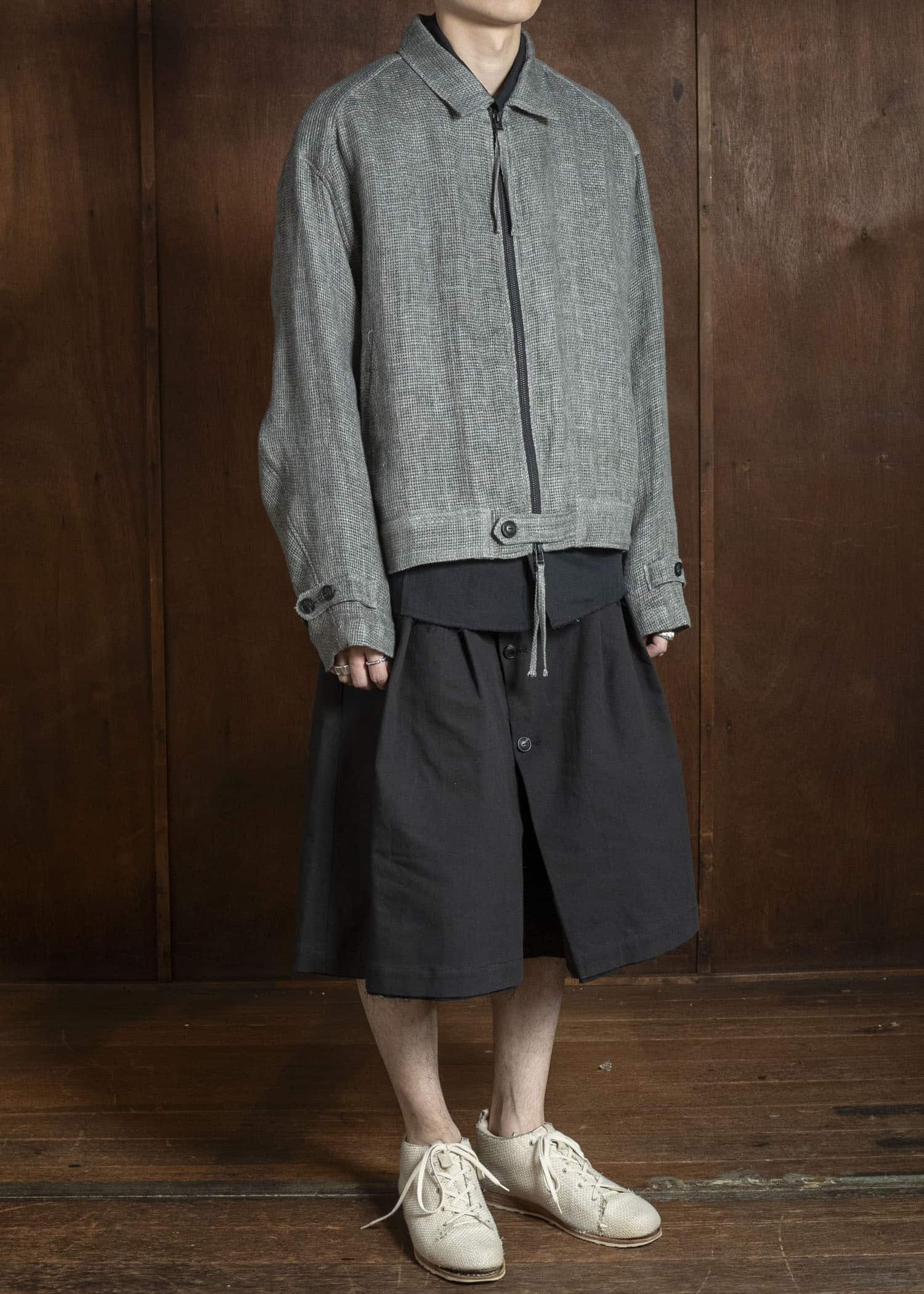 Professor.E BUTTON DRAFT SHORTS BLACK 26SS-PE-TRS-01