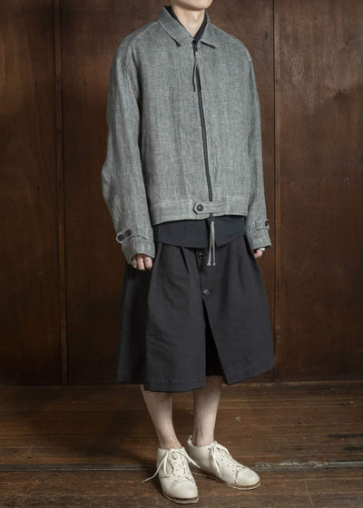 Professor.E BUTTON DRAFT SHORTS BLACK 26SS-PE-TRS-01