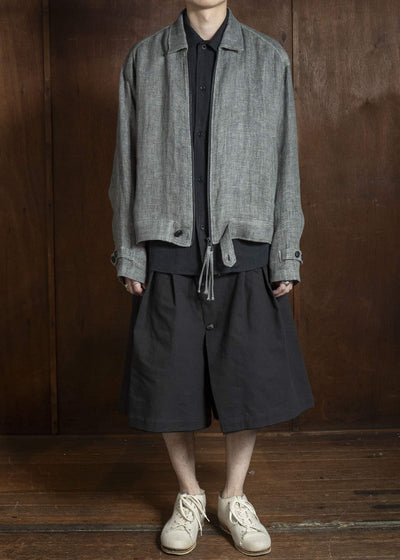 Professor.E BUTTON DRAFT SHORTS BLACK 26SS-PE-TRS-01