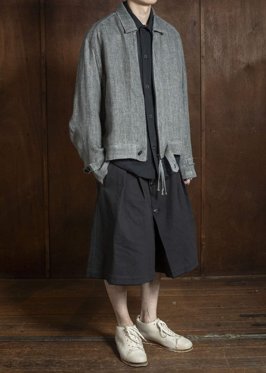 Professor.E BUTTON DRAFT SHORTS BLACK 26SS-PE-TRS-01