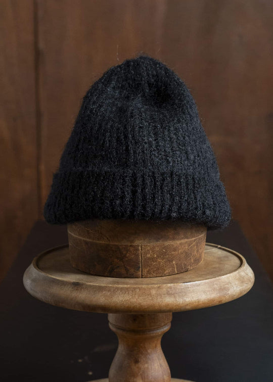 JAN-JAN VAN ESSCHE BEANIE#5 KNITTED BEANIE Goat Mohair Black