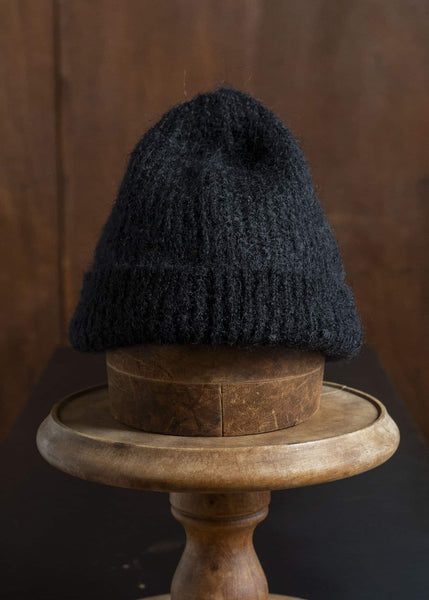 JAN-JAN VAN ESSCHE BEANIE#5 KNITTED BEANIE Goat Mohair Black