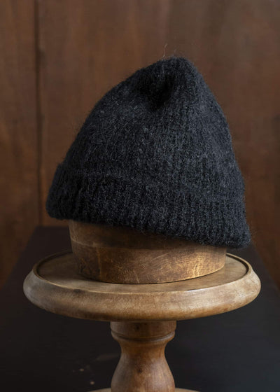 JAN-JAN VAN ESSCHE BEANIE#5 KNITTED BEANIE Goat Mohair Black