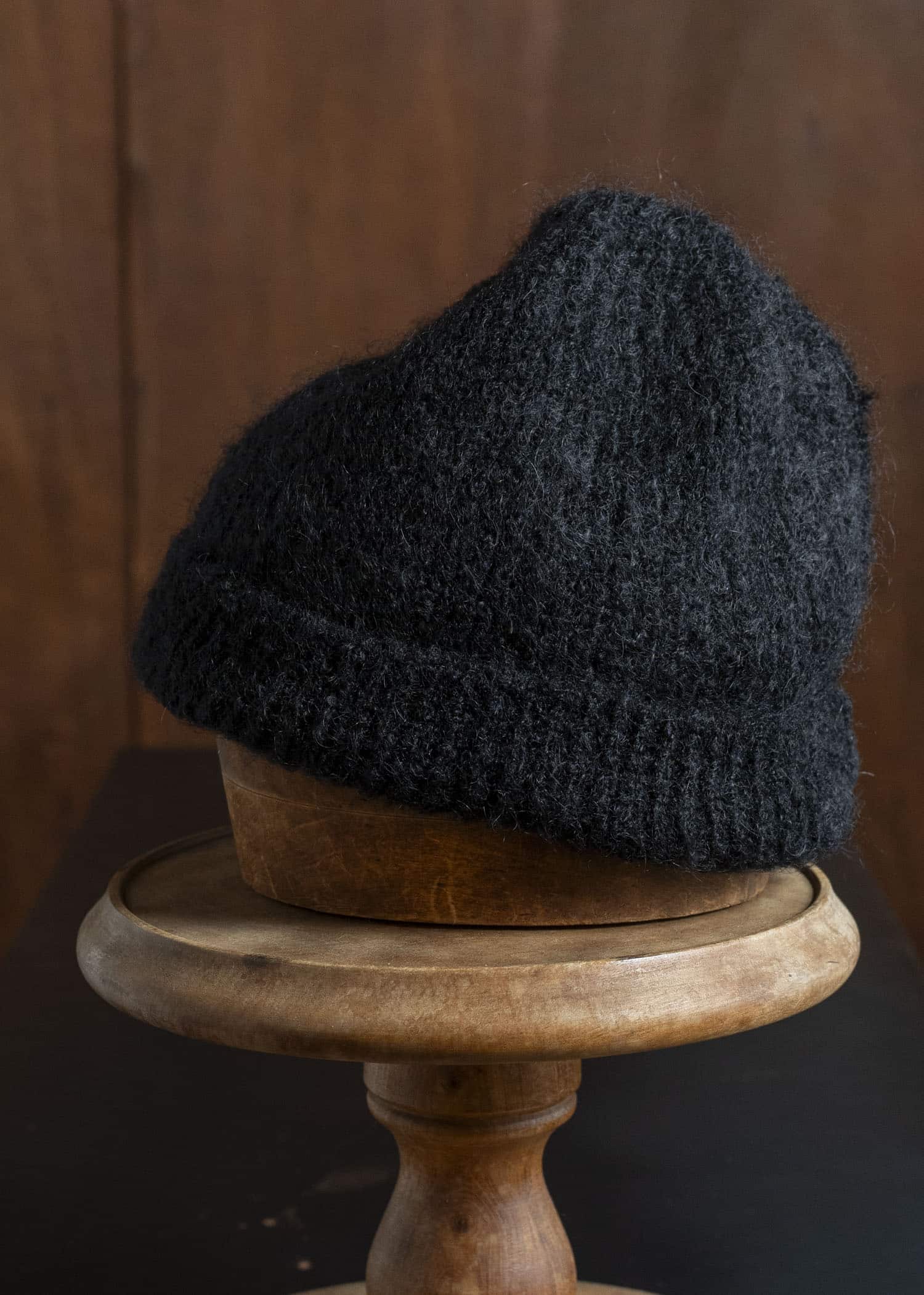 JAN-JAN VAN ESSCHE BEANIE#5 KNITTED BEANIE Goat Mohair Black