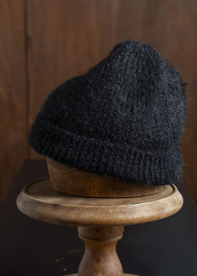 JAN-JAN VAN ESSCHE BEANIE#5 KNITTED BEANIE Goat Mohair Black