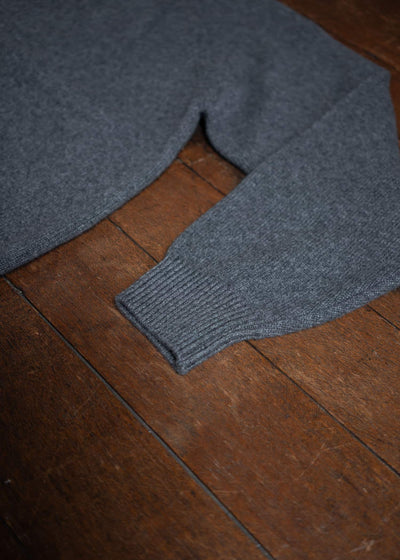 YOKO SAKAMOTO Raglan Crew Neck Knit Chacoal Gray YS-24AW-96-Chacoal Gray