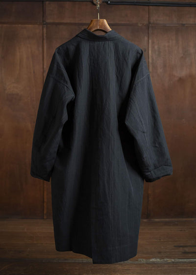 JAN-JAN VAN ESSCHE TUNIC#39-FINE STRIPE CLOTH BLACK Long Tunic With Patched Pockets Fine Stripe Cloth Black