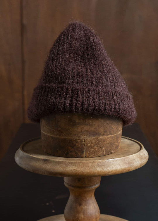 JAN-JAN VAN ESSCHE BEANIE#5 KNITTED BEANIE Goat Mohair Oxblood