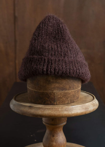 JAN-JAN VAN ESSCHE BEANIE#5 KNITTED BEANIE Goat Mohair Oxblood