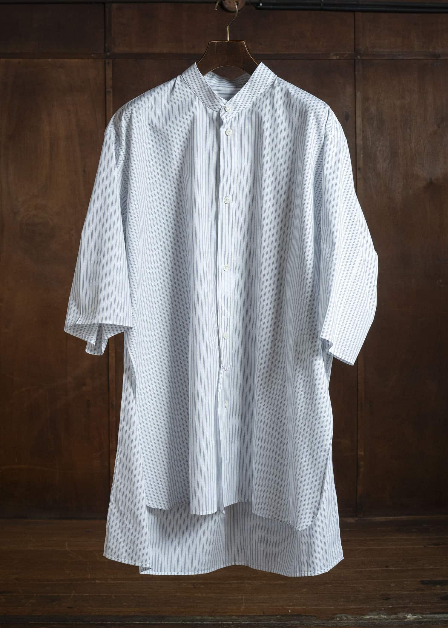 HED MAYNER PIN STRIPED COTTON SHIRT WHITE-GRAY HMMC60049AHC266