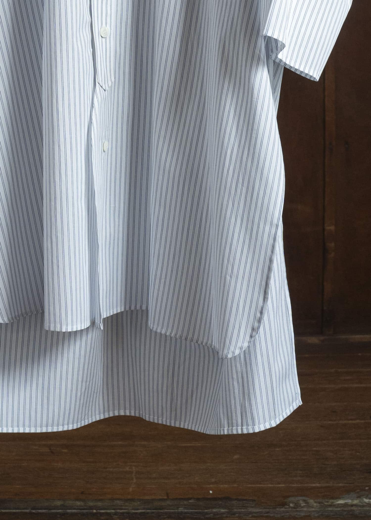 HED MAYNER PIN STRIPED COTTON SHIRT WHITE-GRAY HMMC60049AHC266