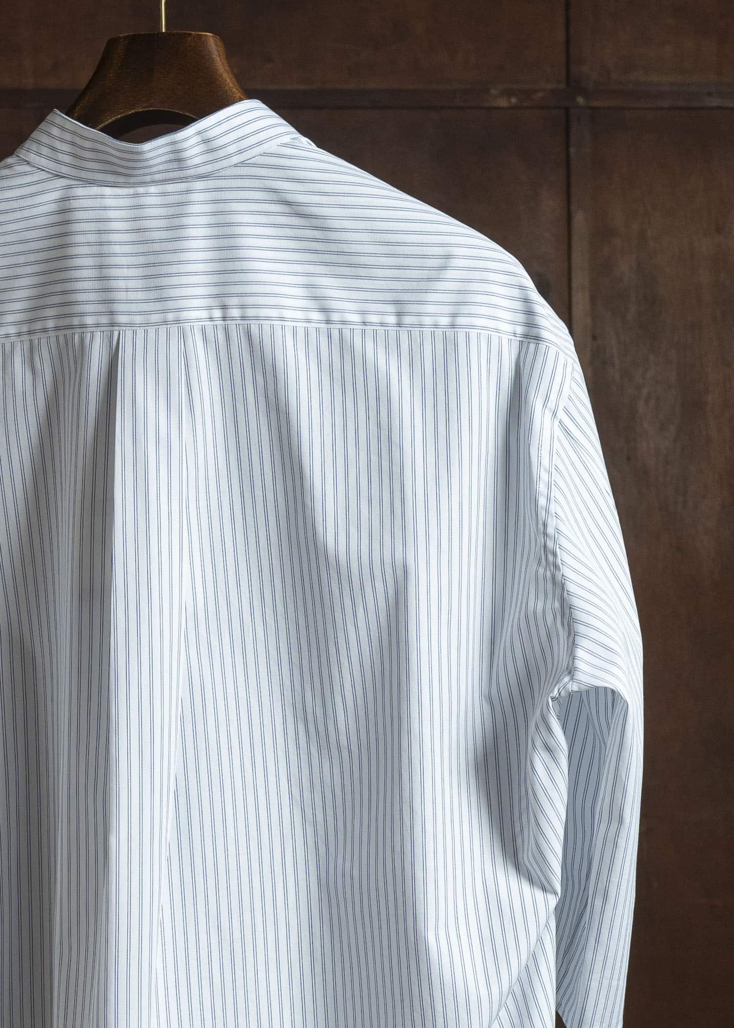 HED MAYNER PIN STRIPED COTTON SHIRT WHITE-GRAY HMMC60049AHC266