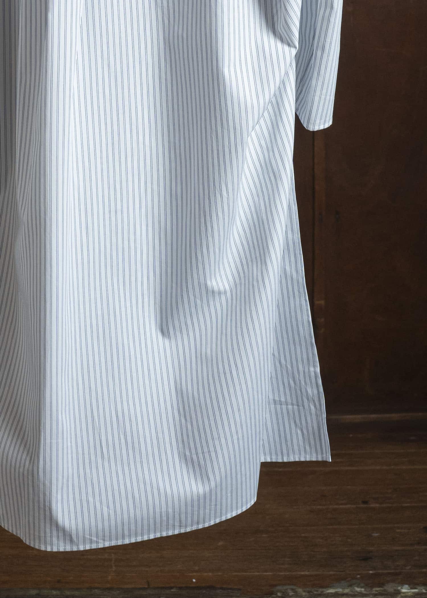 HED MAYNER PIN STRIPED COTTON SHIRT WHITE-GRAY HMMC60049AHC266