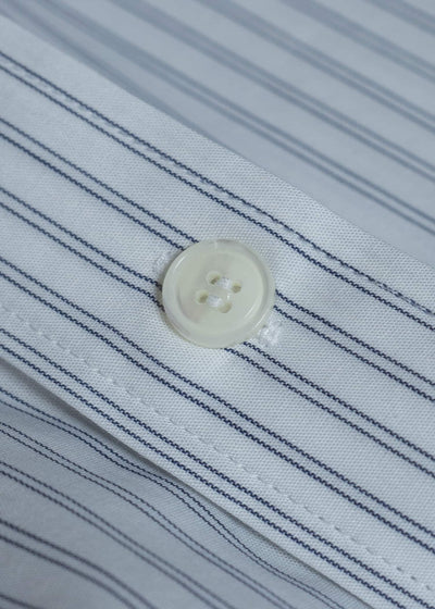 HED MAYNER PIN STRIPED COTTON SHIRT WHITE-GRAY HMMC60049AHC266