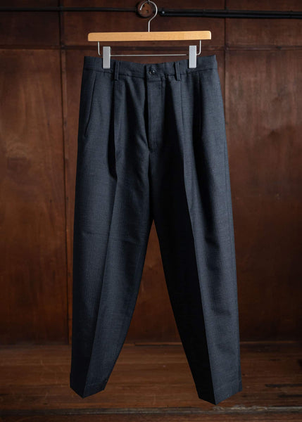 YOKO SAKAMOTO Classic Wide Trousers Chacoal Gray YS-24AW-29-Chacoal Gray