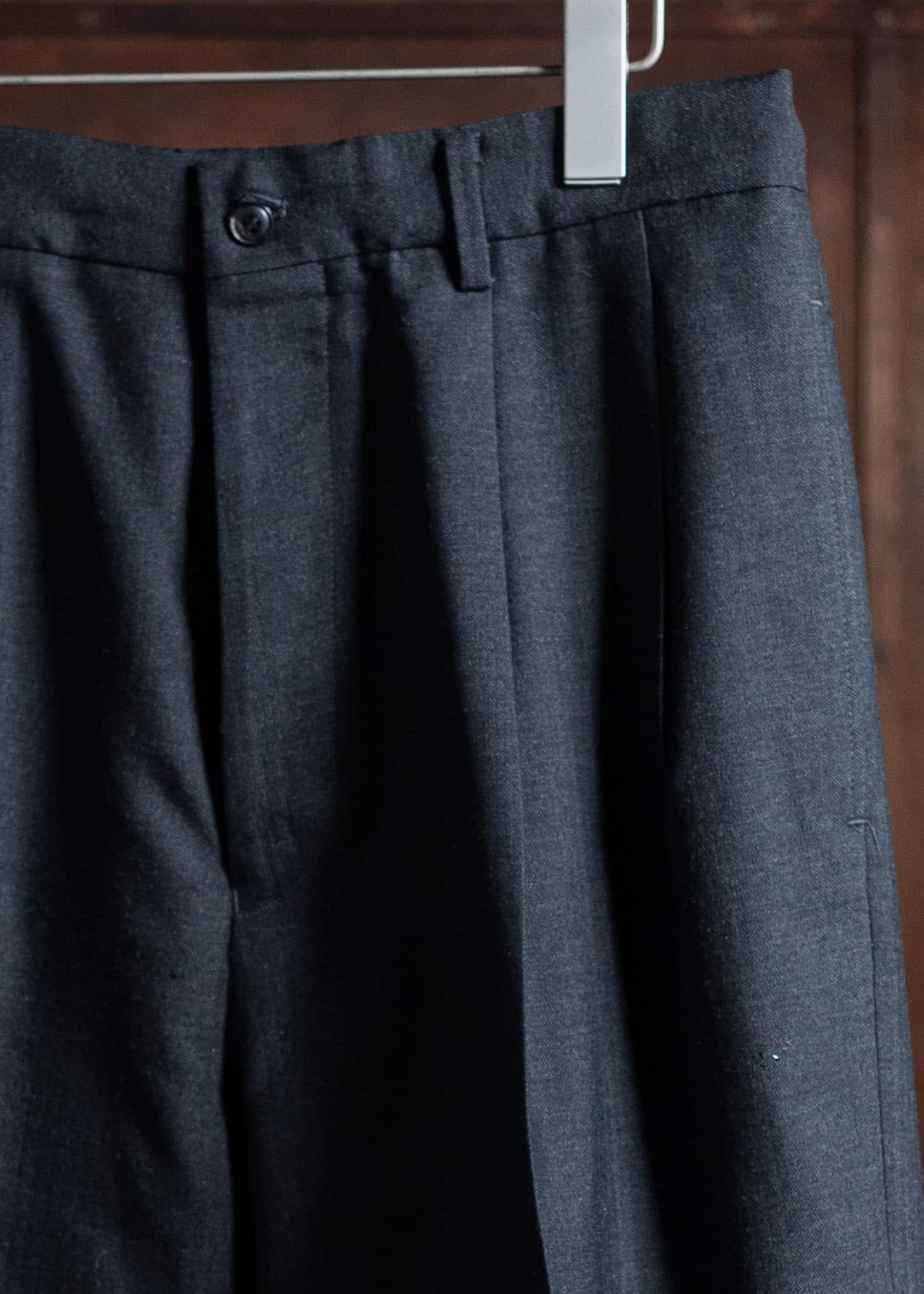 YOKO SAKAMOTO Classic Wide Trousers Chacoal Gray YS-24AW-29-Chacoal Gray